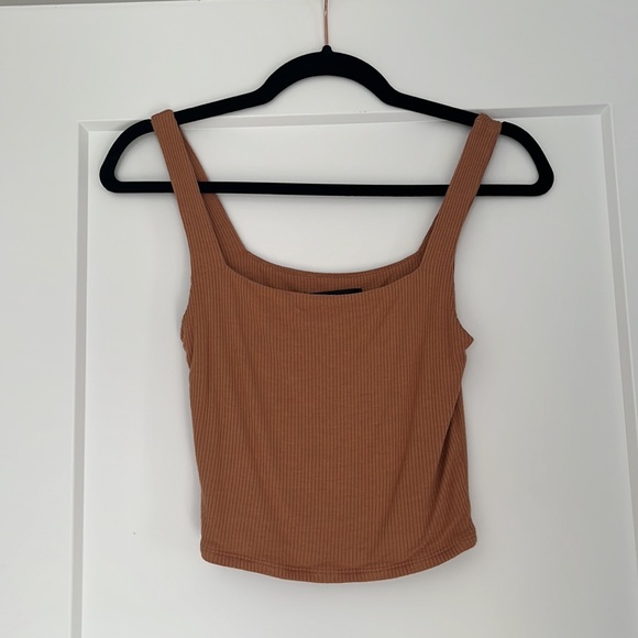 Going With You Light Brown Ribbed Square Neck Tank Top - Picture 5 of 7